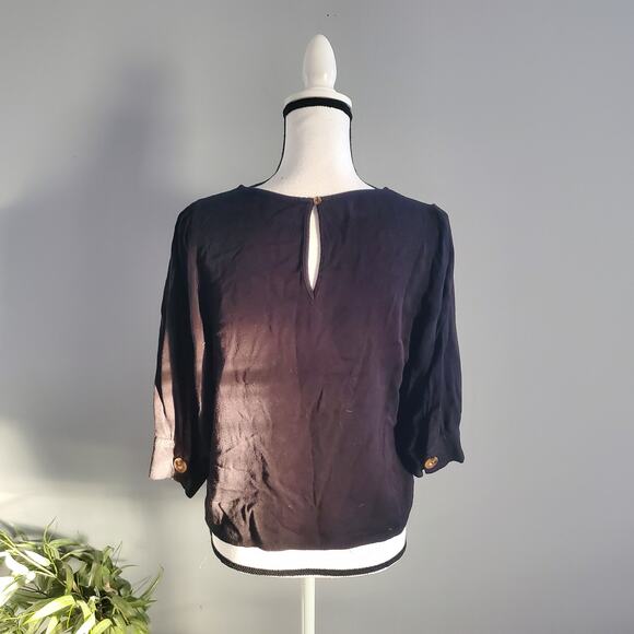 Dynamite Women's Black 3/4 Sleeve Top Size PS - Picture 2 of 7